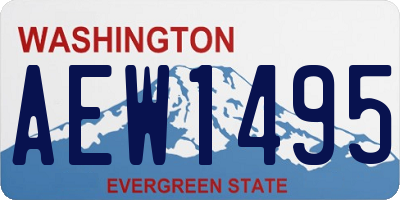 WA license plate AEW1495
