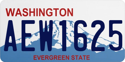 WA license plate AEW1625
