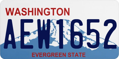 WA license plate AEW1652