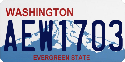 WA license plate AEW1703