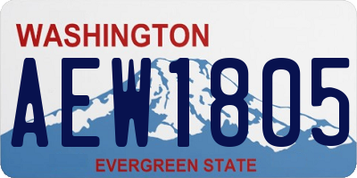 WA license plate AEW1805