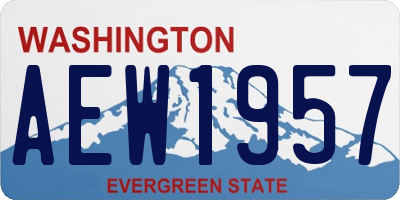 WA license plate AEW1957