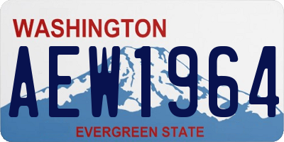 WA license plate AEW1964