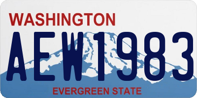 WA license plate AEW1983