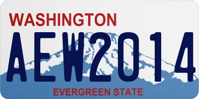 WA license plate AEW2014