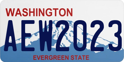 WA license plate AEW2023