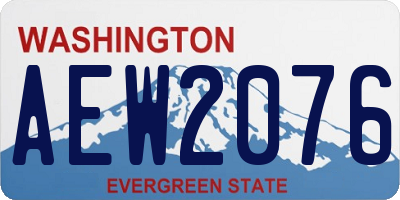 WA license plate AEW2076