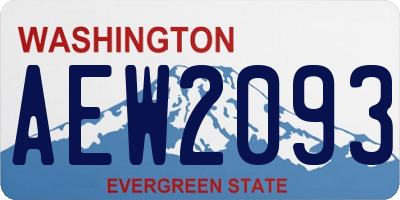 WA license plate AEW2093