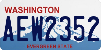 WA license plate AEW2352