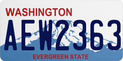 WA license plate AEW2363