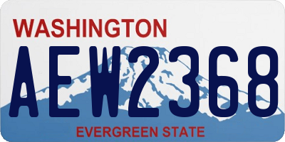 WA license plate AEW2368