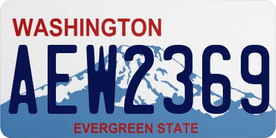 WA license plate AEW2369