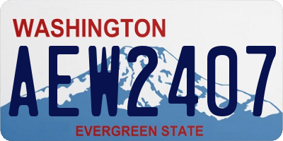 WA license plate AEW2407