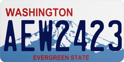 WA license plate AEW2423