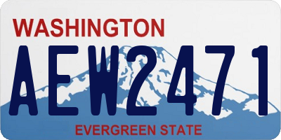 WA license plate AEW2471