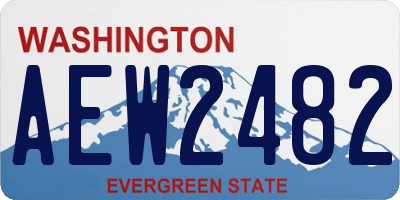 WA license plate AEW2482