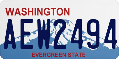 WA license plate AEW2494