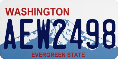 WA license plate AEW2498