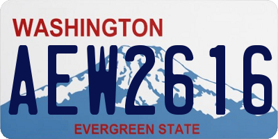 WA license plate AEW2616
