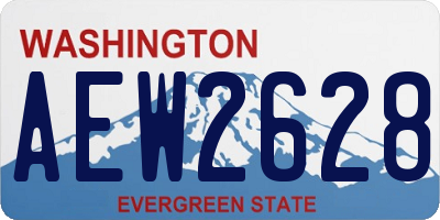 WA license plate AEW2628