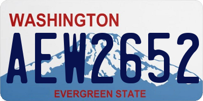 WA license plate AEW2652