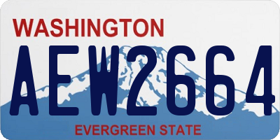 WA license plate AEW2664