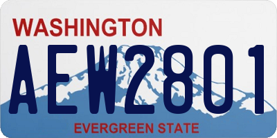 WA license plate AEW2801