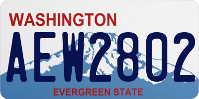 WA license plate AEW2802