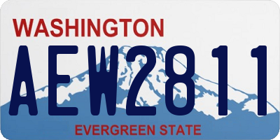 WA license plate AEW2811