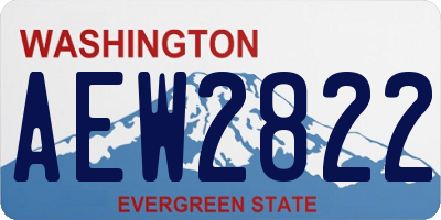 WA license plate AEW2822