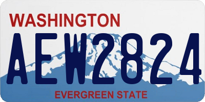 WA license plate AEW2824