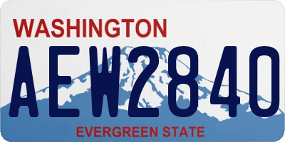 WA license plate AEW2840