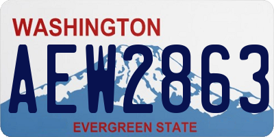 WA license plate AEW2863