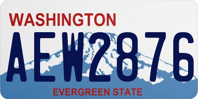 WA license plate AEW2876