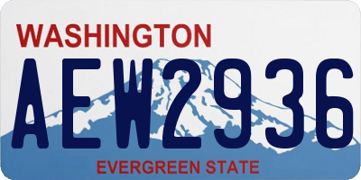 WA license plate AEW2936