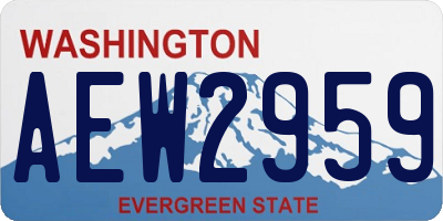 WA license plate AEW2959