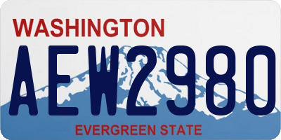 WA license plate AEW2980