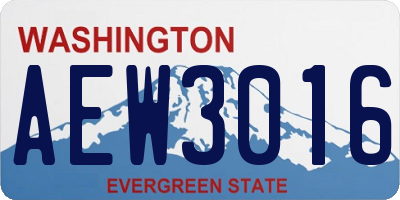 WA license plate AEW3016