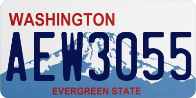WA license plate AEW3055