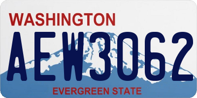 WA license plate AEW3062