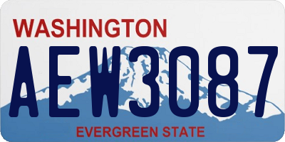 WA license plate AEW3087
