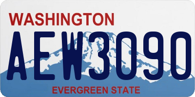 WA license plate AEW3090