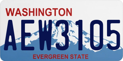 WA license plate AEW3105