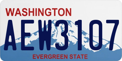 WA license plate AEW3107