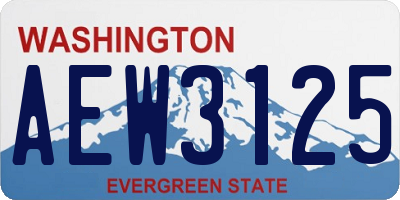 WA license plate AEW3125