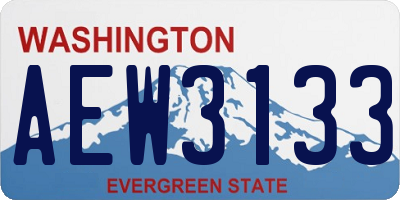 WA license plate AEW3133