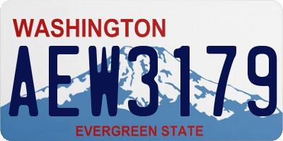 WA license plate AEW3179