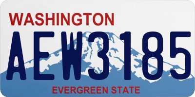 WA license plate AEW3185
