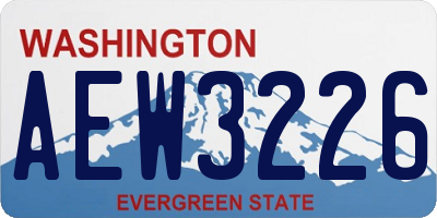 WA license plate AEW3226