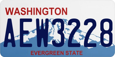 WA license plate AEW3228